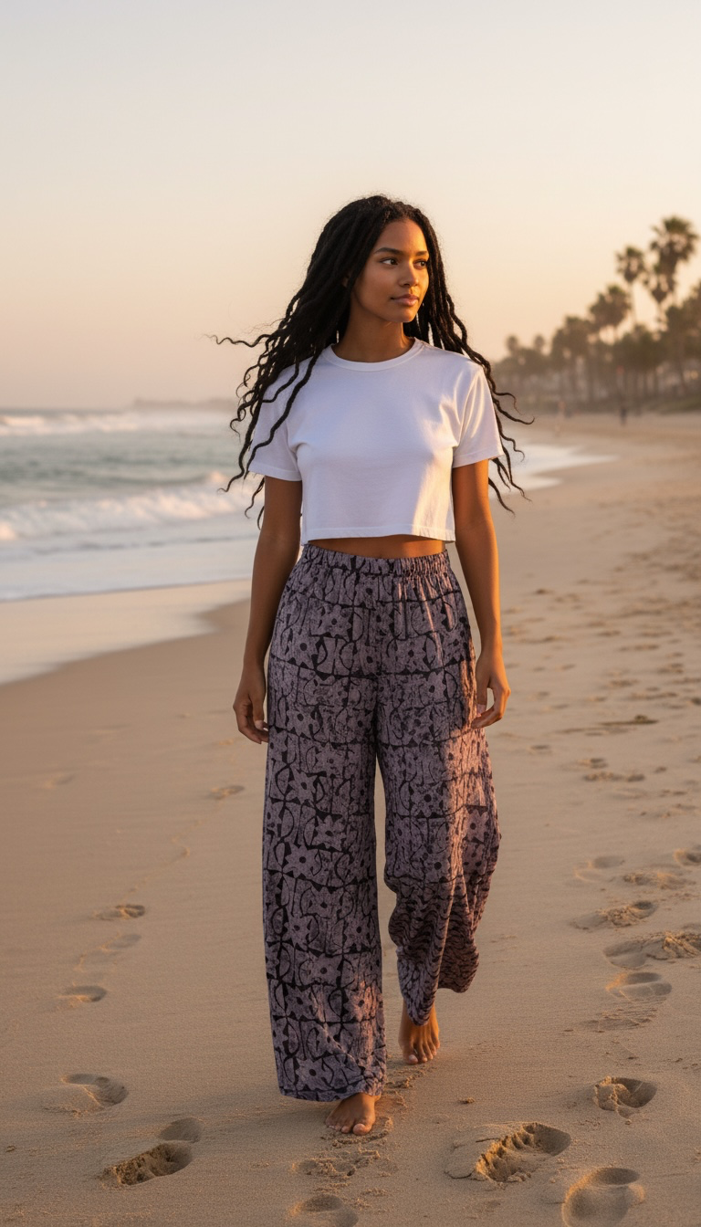 Zuri African Print Wide-Leg Pants