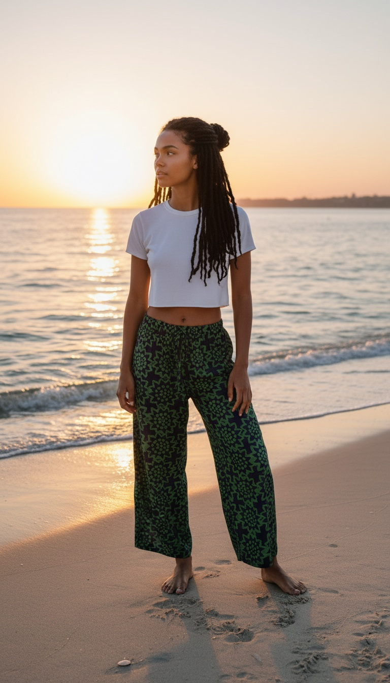 Zuri African Print Wide-Leg Pants