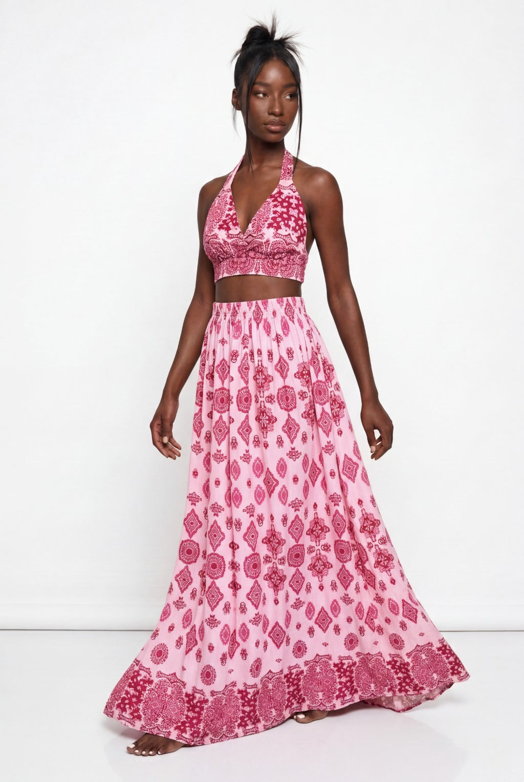 Boho Halter Maxi Set