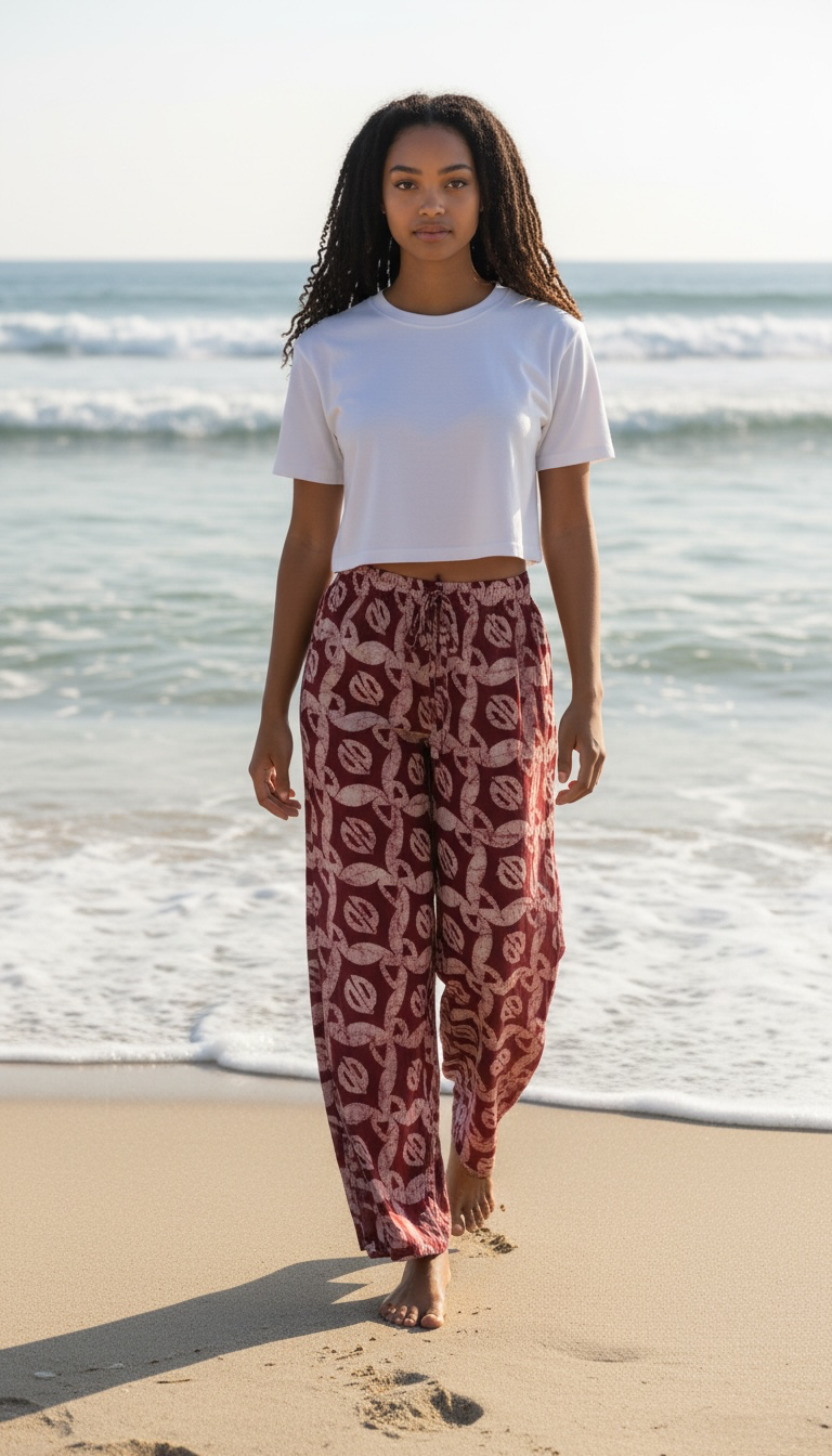 Zuri African Print Wide-Leg Pants