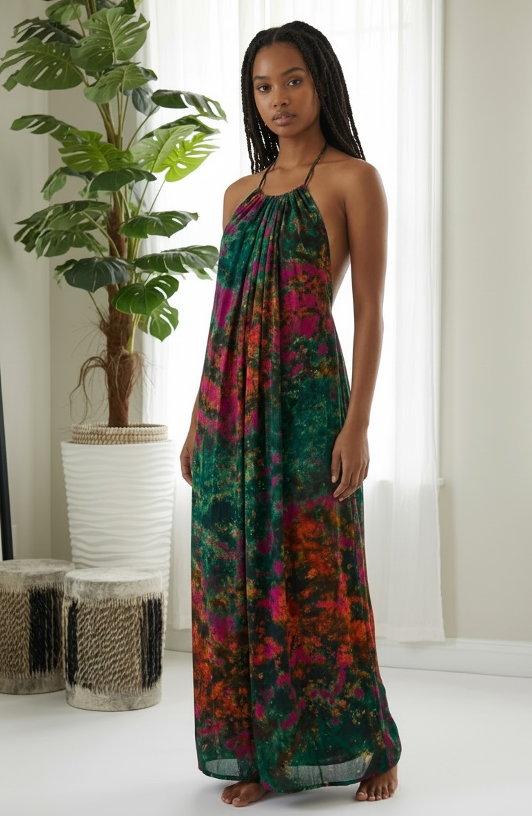Backless Sundress with head scarf