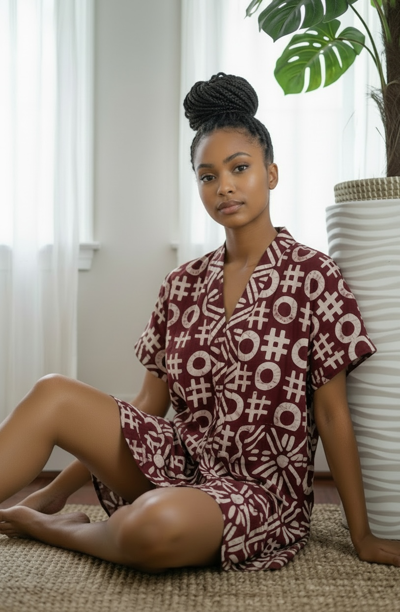 Printed mini shirt dress