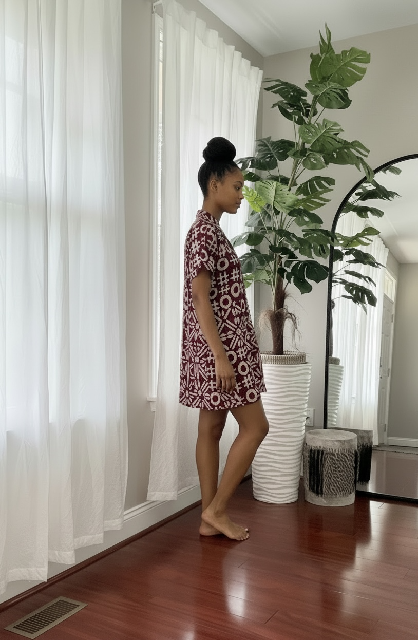 Printed mini shirt dress