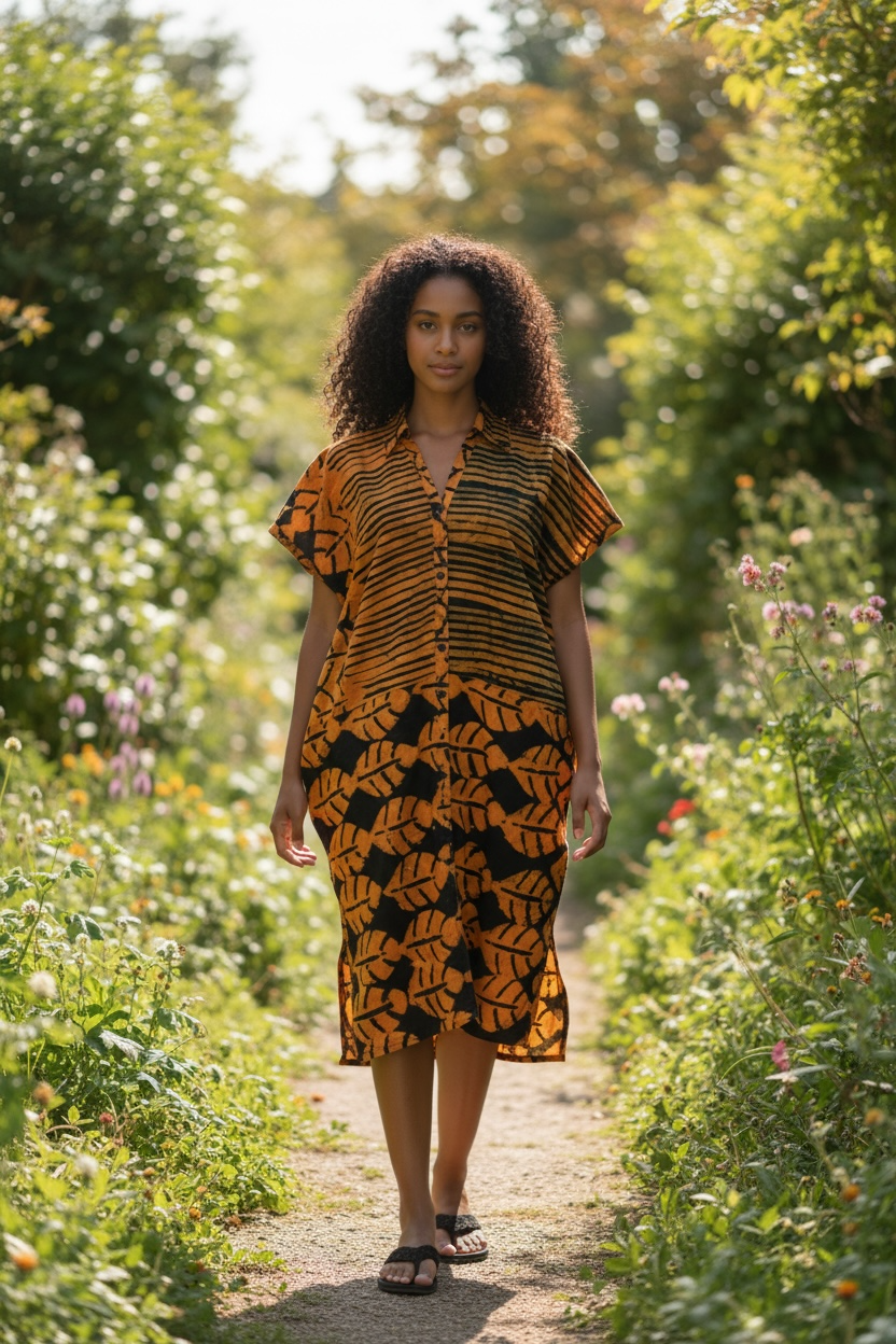 Short sleeve midi shirt dress