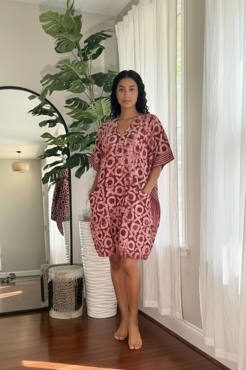 Printed mini shirt dress