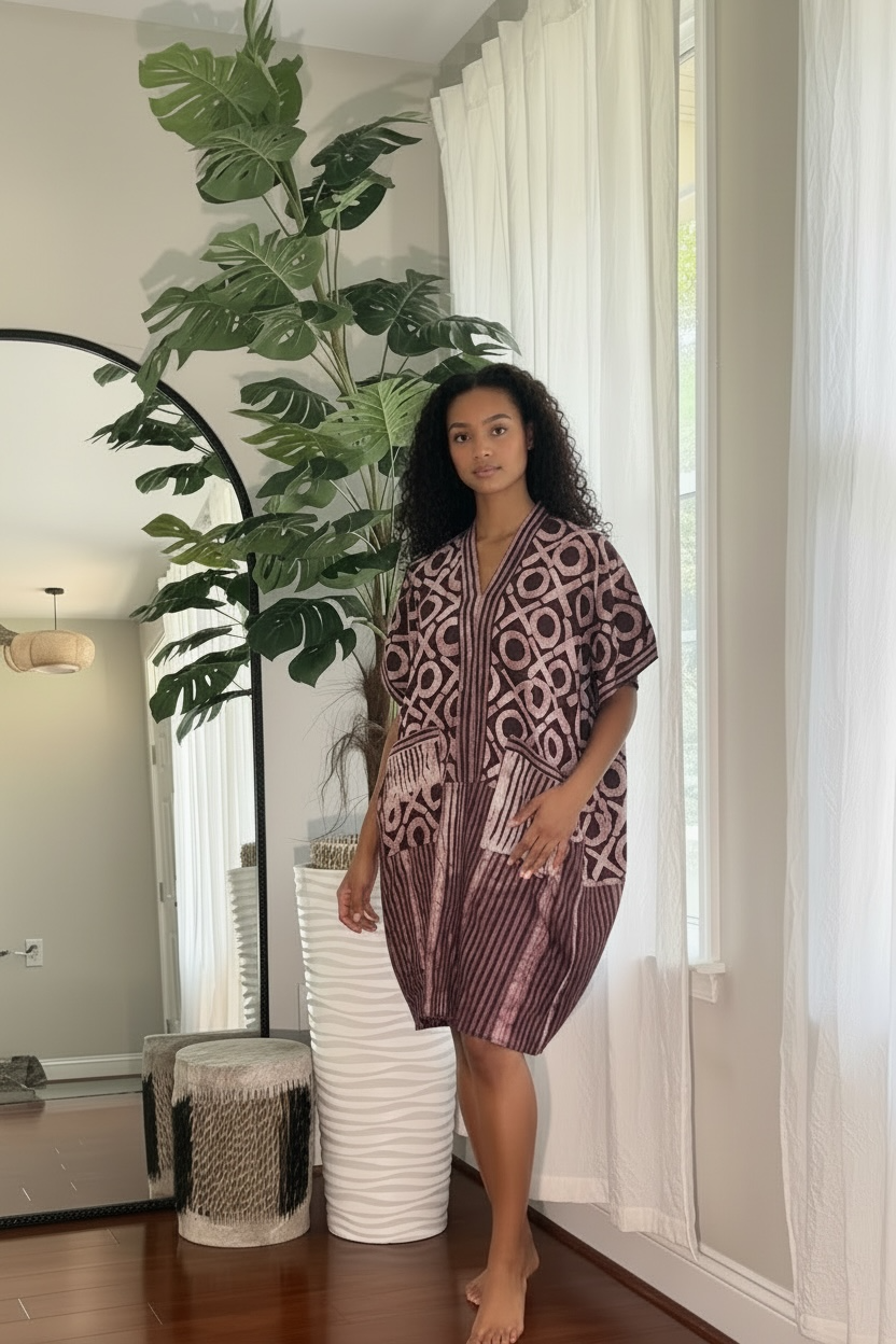 Printed mini shirt dress