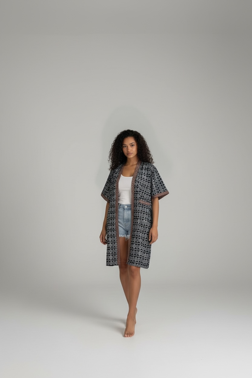 Patchwork African Kimono cover-up