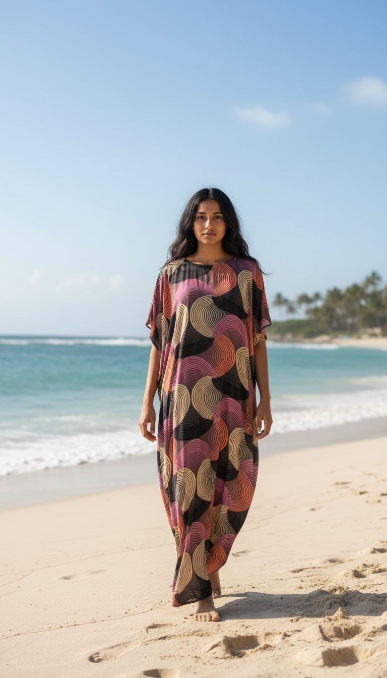 Coastal Breeze Maxi Kaftan Dress