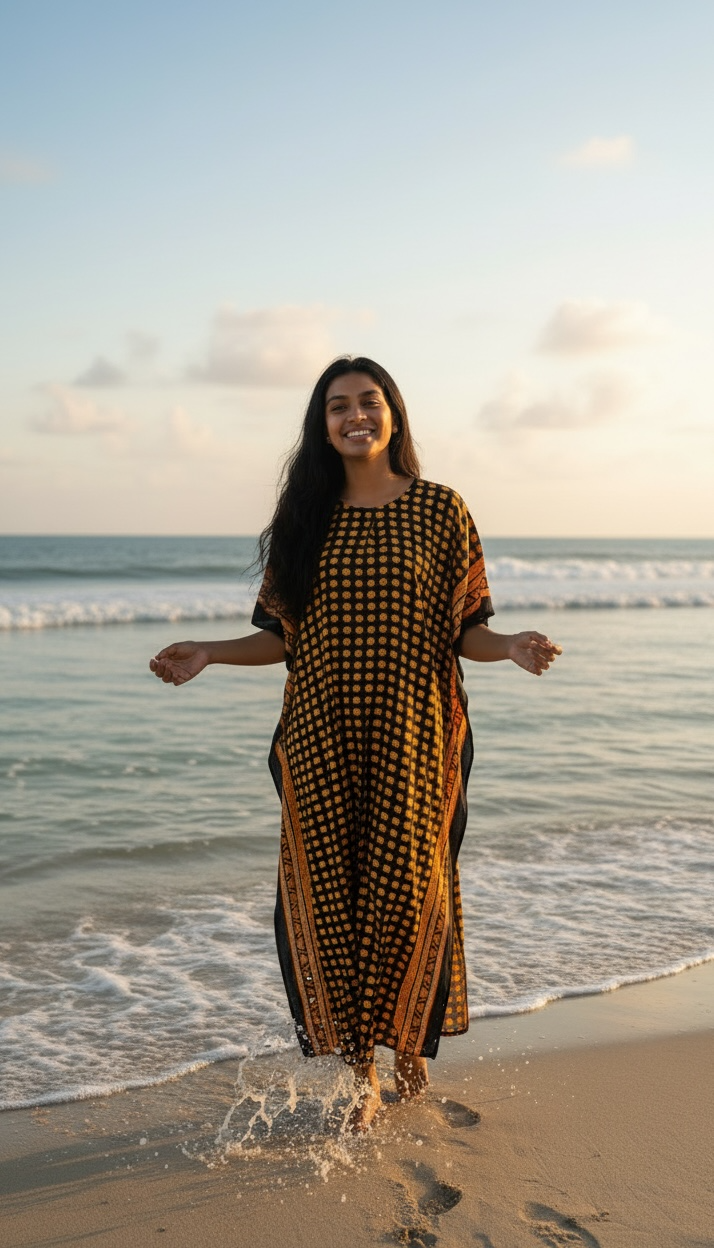 Coastal Breeze Maxi Kaftan Dress