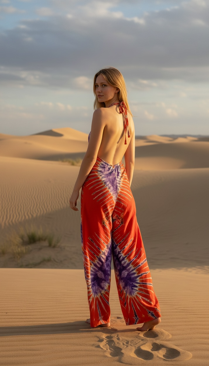 Tie-Dye Halter Jumpsuit