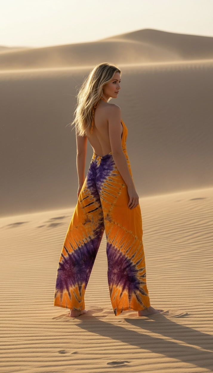 Tie-Dye Halter Jumpsuit