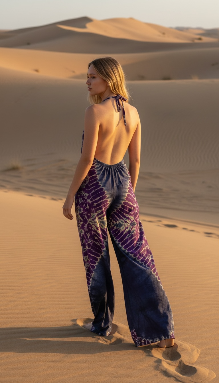 Tie-Dye Halter Jumpsuit