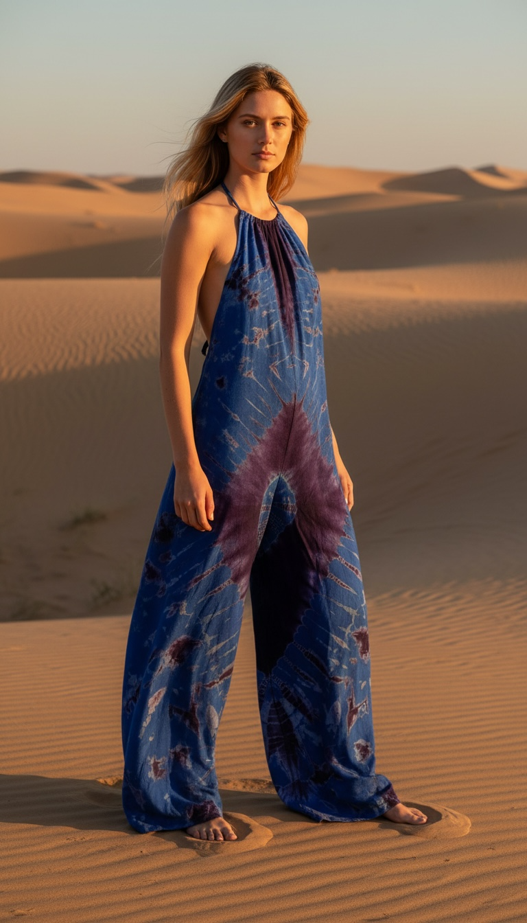 Tie-Dye Halter Jumpsuit